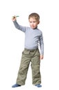 Boy standing with pencil in hand Royalty Free Stock Photo