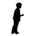 A Boy Standing, Body Silhouette Vector
