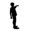 A Boy Standing, Body Silhouette Vector