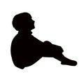 A boy standing, silhouette vector Royalty Free Stock Photo