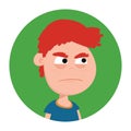 boy with stern expression. Vector illustration decorative design Royalty Free Stock Photo
