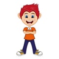 Boy stood with folded arms Cartoon