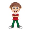 Boy stood with folded arms Cartoon