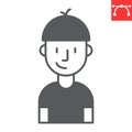Boy student glyph icon Royalty Free Stock Photo