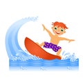 Boy on surfboard