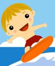 Boy Surfer on the wave Royalty Free Stock Photo