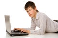 Boy Surfing the net Royalty Free Stock Photo