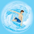 boy surfing. Vector illustration decorative design Royalty Free Stock Photo