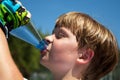 Boy is sweating and thursty Royalty Free Stock Photo