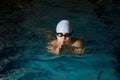 Boy swimming breaststroke Royalty Free Stock Photo