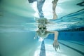 Boy swimming laps under water Royalty Free Stock Photo