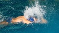 Boy swimming in the pool Royalty Free Stock Photo