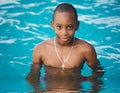 Boy in the swimming pool Royalty Free Stock Photo