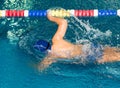 Boy swimming in the pool Royalty Free Stock Photo