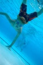 Boy swimming underwater Royalty Free Stock Photo