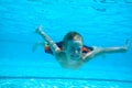 Boy swimming underwater Royalty Free Stock Photo