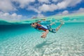 Boy swimming underwater Royalty Free Stock Photo
