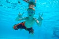 Boy swimming underwater Royalty Free Stock Photo