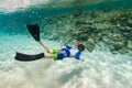 Boy swimming underwater Royalty Free Stock Photo