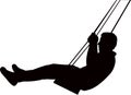 A boy on swing, silhouette vector Royalty Free Stock Photo