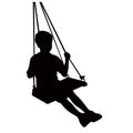 a boy swinging body silhouette vector Royalty Free Stock Photo