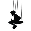 A boy swinging body silhouette vector Royalty Free Stock Photo