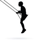 Boy swinging on a swing Royalty Free Stock Photo