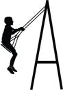 Boy swinging on a swing