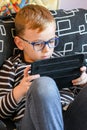 Boy with tablet Royalty Free Stock Photo