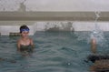 Boy taking a swim lesson Royalty Free Stock Photo