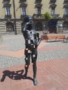 Boy talking on the mobile phone sculpture, Timisoara, Romania