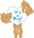 Boy Teddy Bear Baby Shower Royalty Free Stock Photo