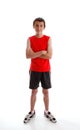 Boy teenager wearing sports gym clothing