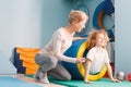 Boy in therapeutic tunnel Royalty Free Stock Photo