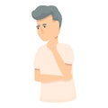 Boy thinking icon cartoon vector. Disease support