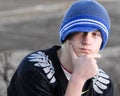 Thoughtful teenage boy with cap Royalty Free Stock Photo