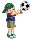 Boy Throwing Ball Color Illustration Design Royalty Free Stock Photo