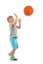 Boy Throwing Basketball Royalty Free Stock Photo