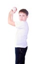 Boy throws a ball Royalty Free Stock Photo