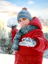 Boy About To Throw Snowball