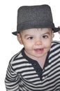 Boy toddler close up wearing hat with big eyes Royalty Free Stock Photo