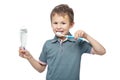 Boy with toothbrush Royalty Free Stock Photo