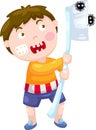 Boy with toothbrush vector Royalty Free Stock Photo