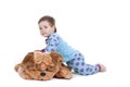 Boy and toy dog Royalty Free Stock Photo