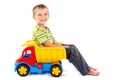 Boy with toy truck Royalty Free Stock Photo