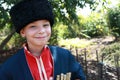 Boy in traditional Cossack costume
