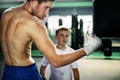 Boy Training Boxing Exercise Movement Concept Royalty Free Stock Photo