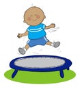 Boy on trampoline