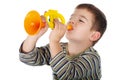 Boy with trumpet Royalty Free Stock Photo