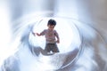 Boy in Tunnel Royalty Free Stock Photo